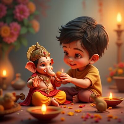 Lord Ganesha Puja for kids, Ganesha puja , Online Puja