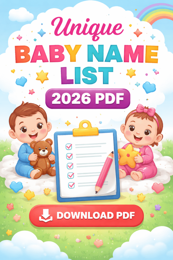 Unique Baby Name List 2026 PDF (Modern, Rare & Meaningful Names)